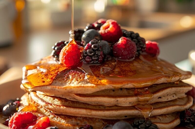 Buckwheat Pancakes with Mixed Berries
