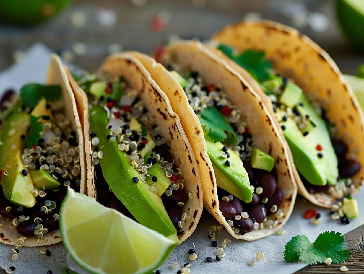 Quinoa and Black Bean Tacos with Corn Tortillas 1
